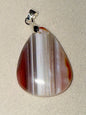 Pendentif en agate à bandes rose pierre naturelle
