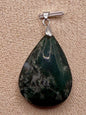 Pendentif goutte en agate mousse pierre naturelle semi précieuse