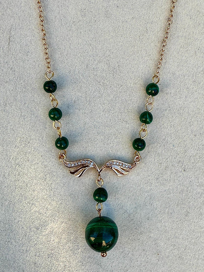 Collier malachite pierre semi précieuse