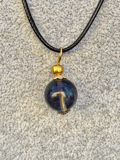 Collier perle en fluorite pierre naturelle semi précieuse