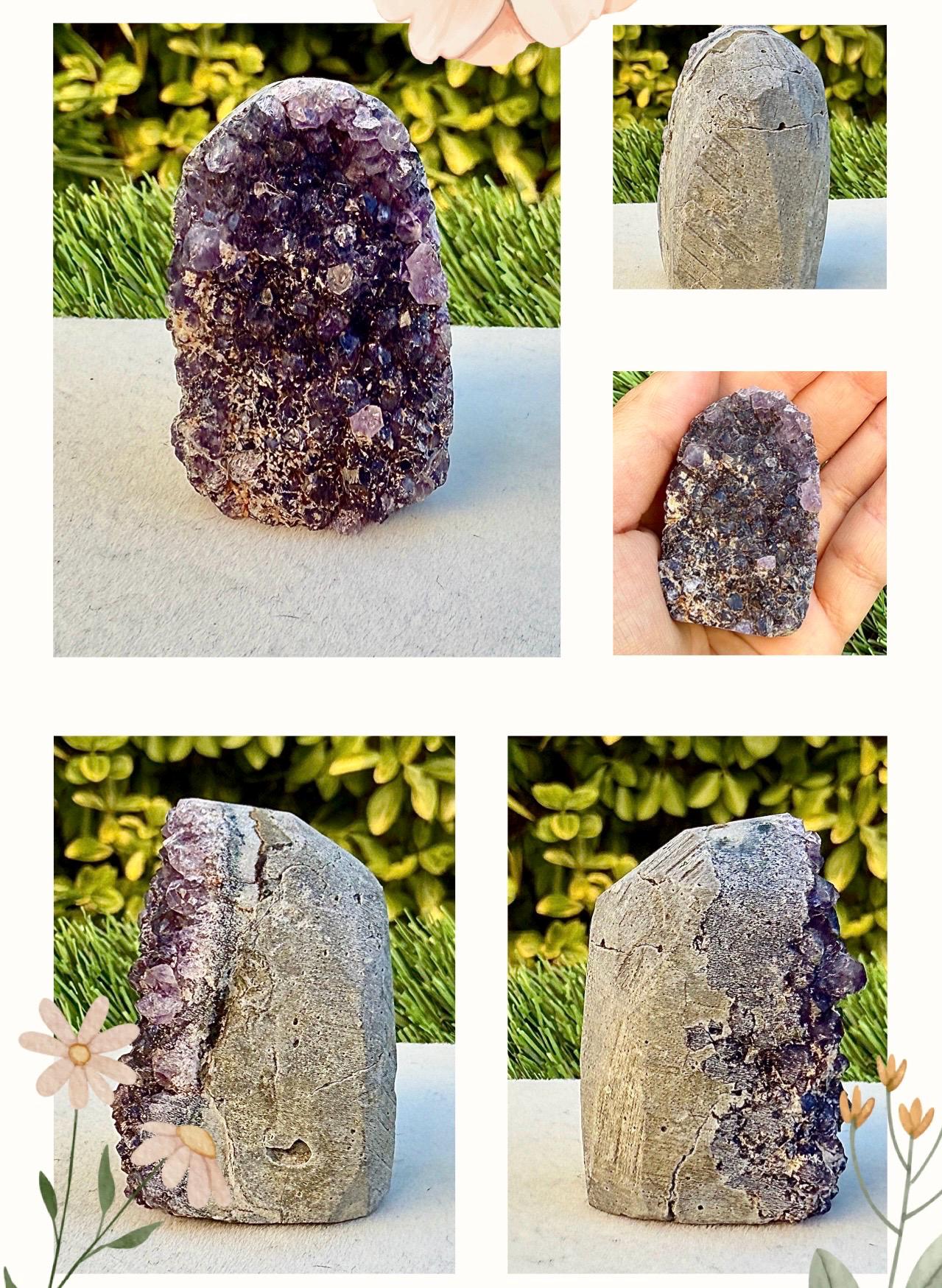 Géode d’amethyste pierre naturelle semi précieuse