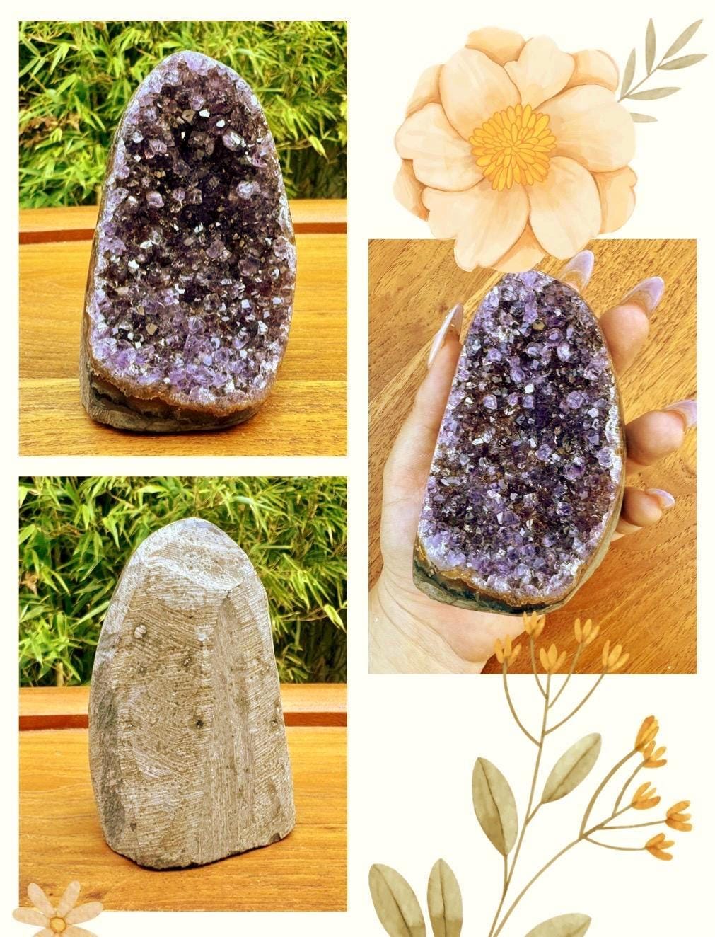 Géode d’amethyste pierre naturelle semi précieuse