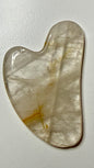 Gua sha visage en quartz hematoide / golden healer pierre naturelle semi précieuse