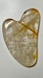 Gua sha visage en quartz hematoide / golden healer pierre naturelle semi précieuse