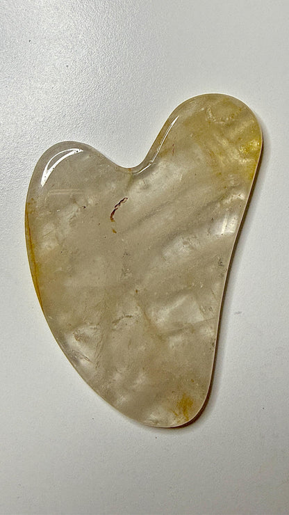 Gua sha visage en quartz hematoide / golden healer pierre naturelle semi précieuse