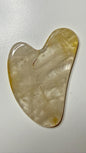 Gua sha visage en quartz hematoide / golden healer pierre naturelle semi précieuse