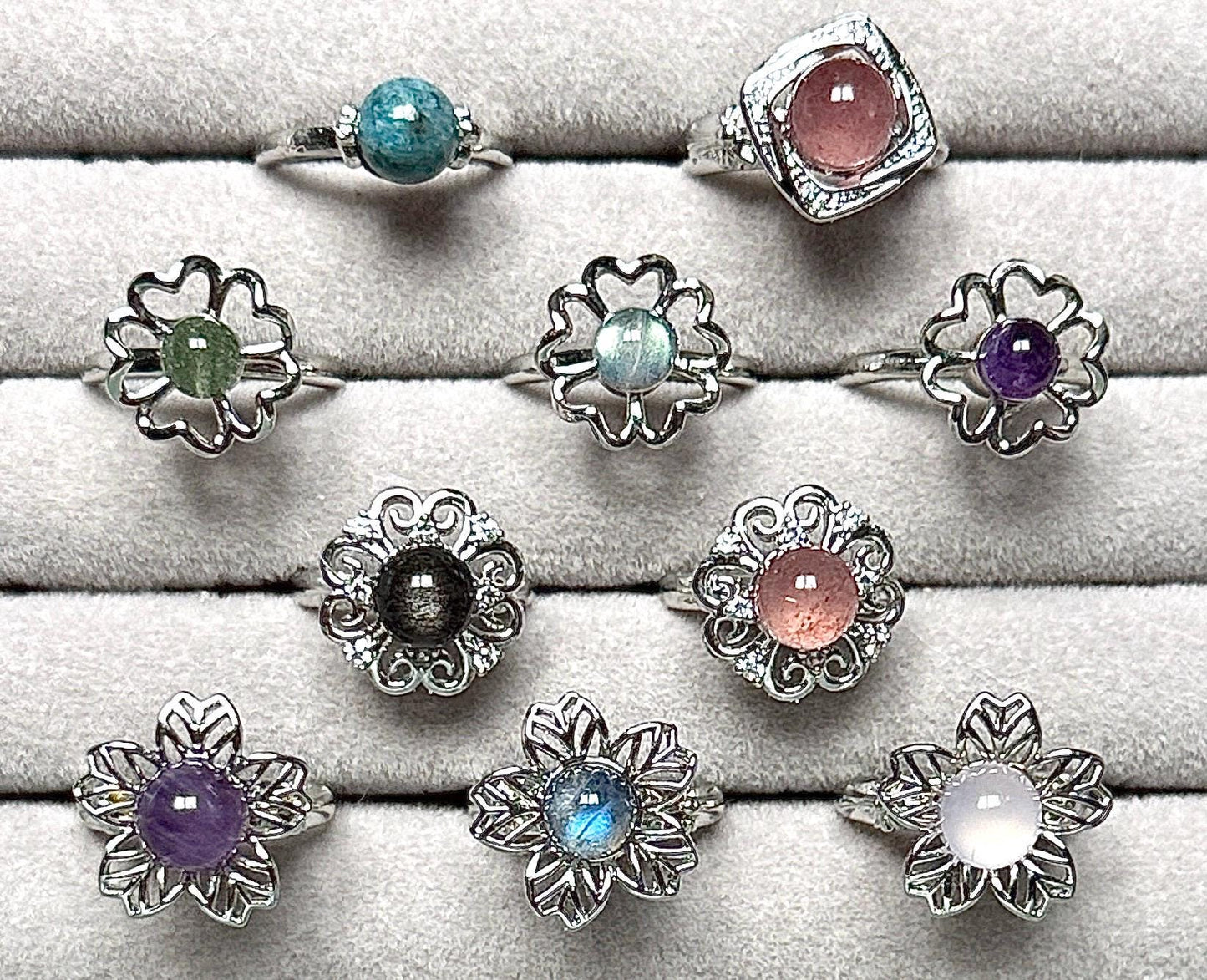 Bague anti-stress pierre naturelle semi precieuse