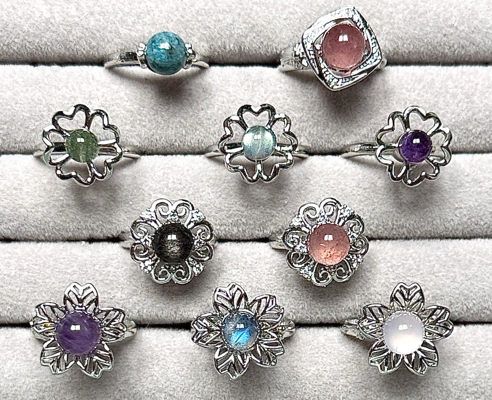 Bague anti-stress pierre naturelle semi precieuse