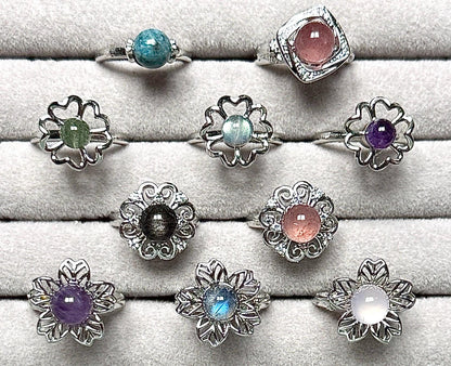 Bague anti-stress pierre naturelle semi precieuse