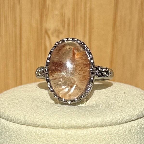 Bague en acier et pierre semi précieuse (1)