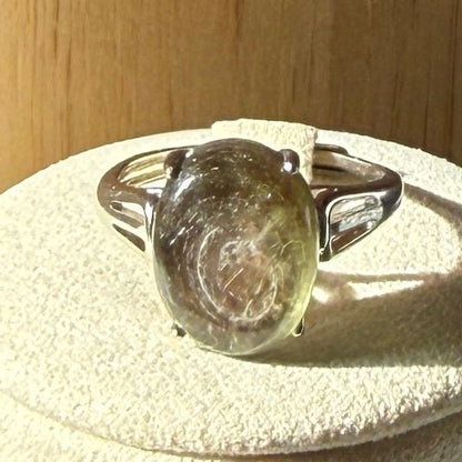 Bague en acier et pierre semi précieuse (1)