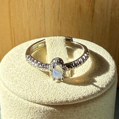 Bague en acier et pierre semi précieuse (1)