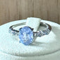 Bague en acier et pierre naturelle semi precieuse