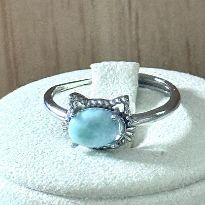 Bague en acier et pierre naturelle semi precieuse