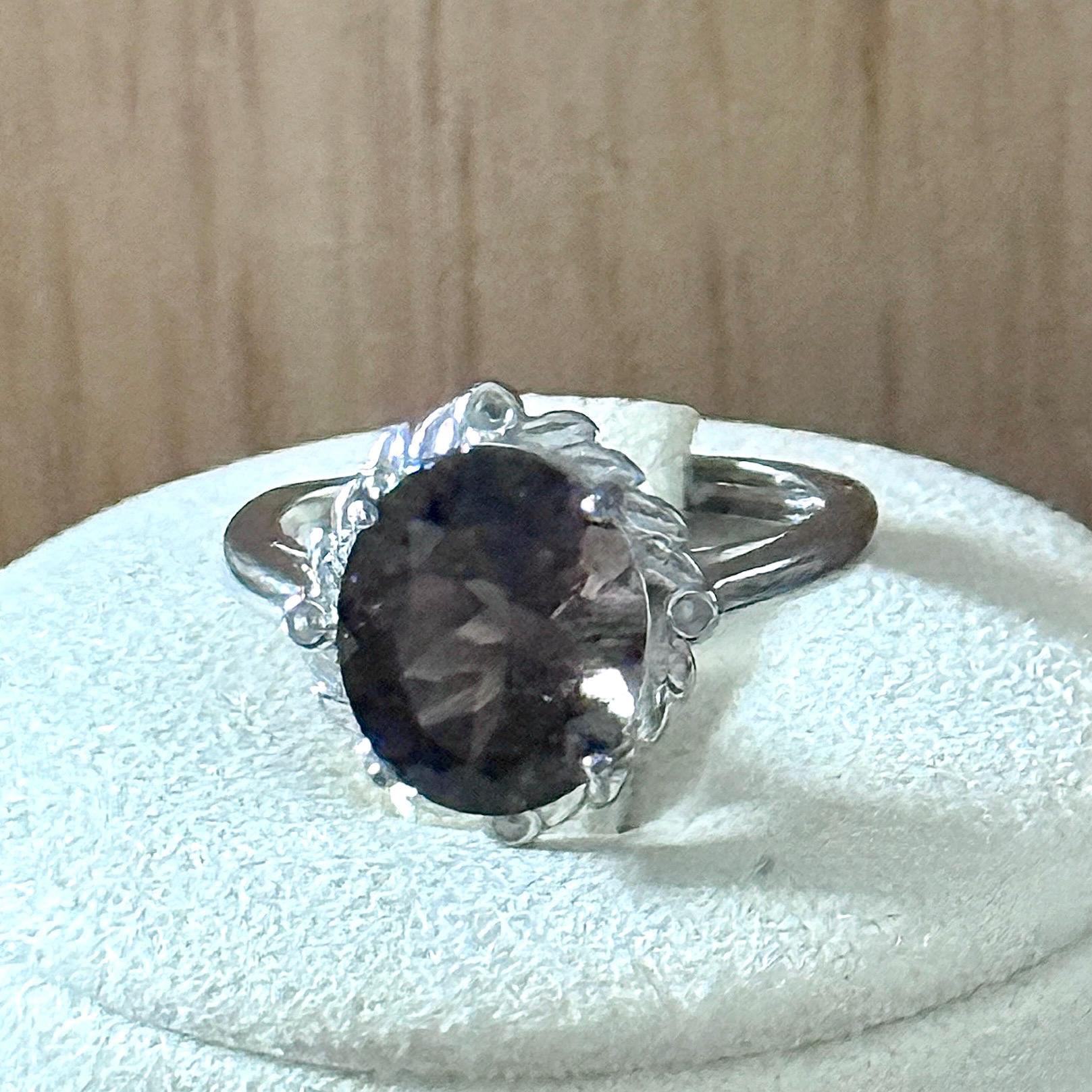Bague en acier et pierre naturelle semi precieuse