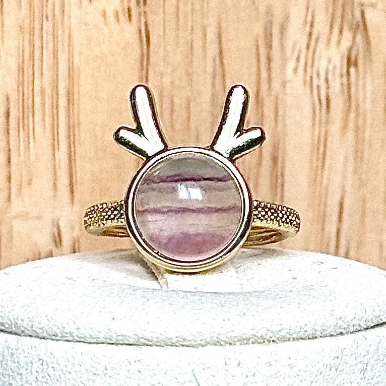 Bague fluorite pierre semi précieuse