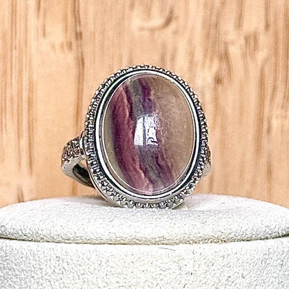 Bague fluorite pierre semi précieuse