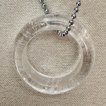 Collier anneaux en pierre semi precieuse