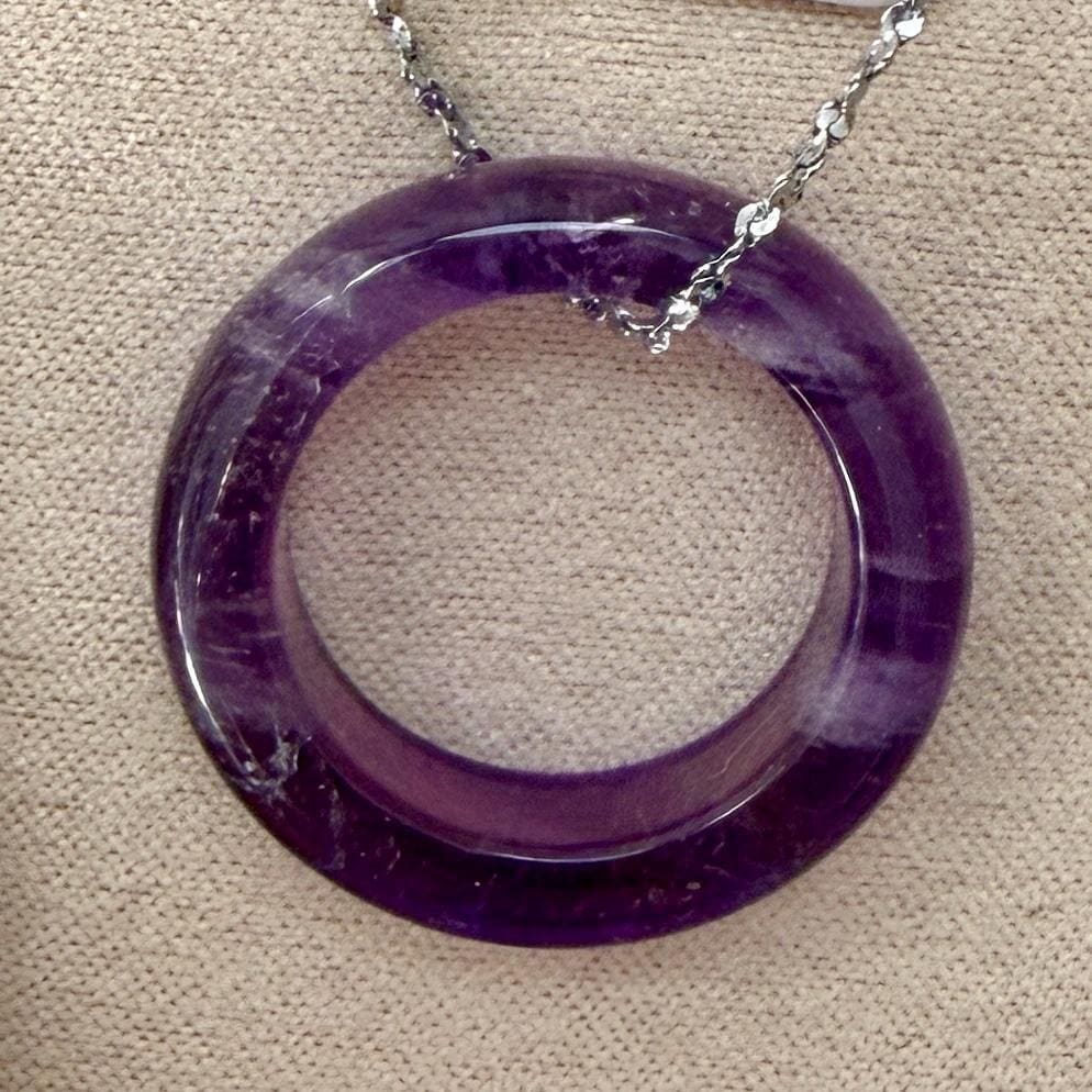 Collier anneaux en pierre semi precieuse