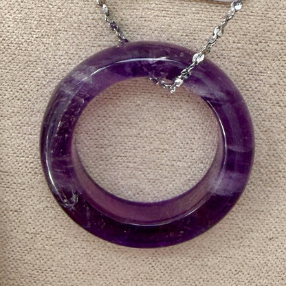 Collier anneaux en pierre semi precieuse