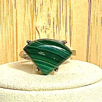 Bague en acier et pierre semi précieuse (1)