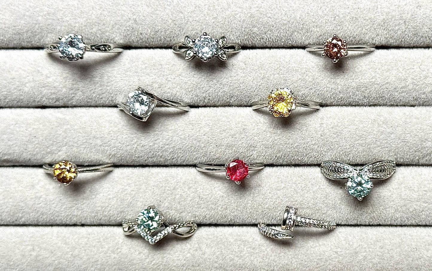 Bague en moissanite pierre semi précieuse