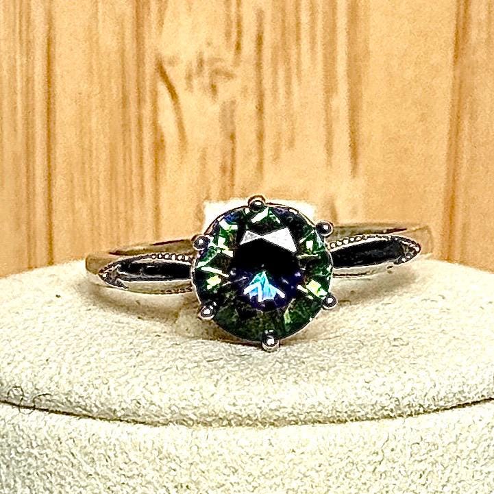 Bague en topaze mystique pierre semi précieuse