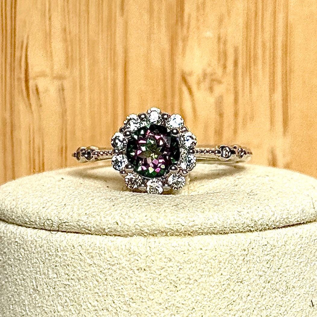 Bague en topaze mystique pierre semi précieuse