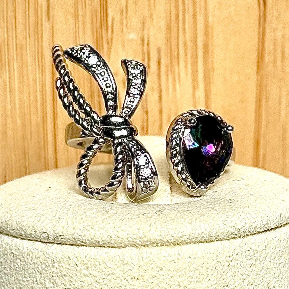 Bague en topaze mystique pierre semi précieuse