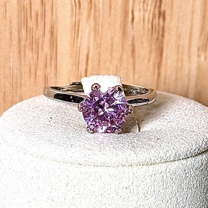 Bague zirconium rose