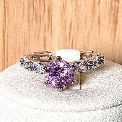 Bague zirconium rose