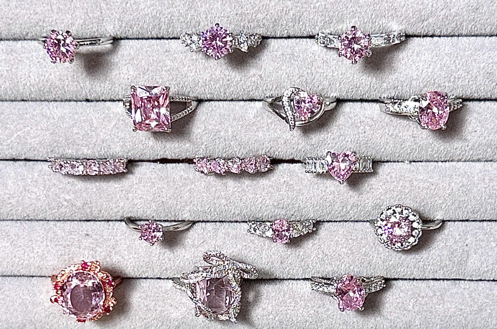Bague zirconium rose
