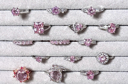 Bague zirconium rose