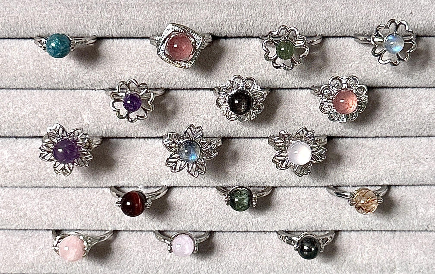 Bague anti-stress pierre naturelle semi precieuse