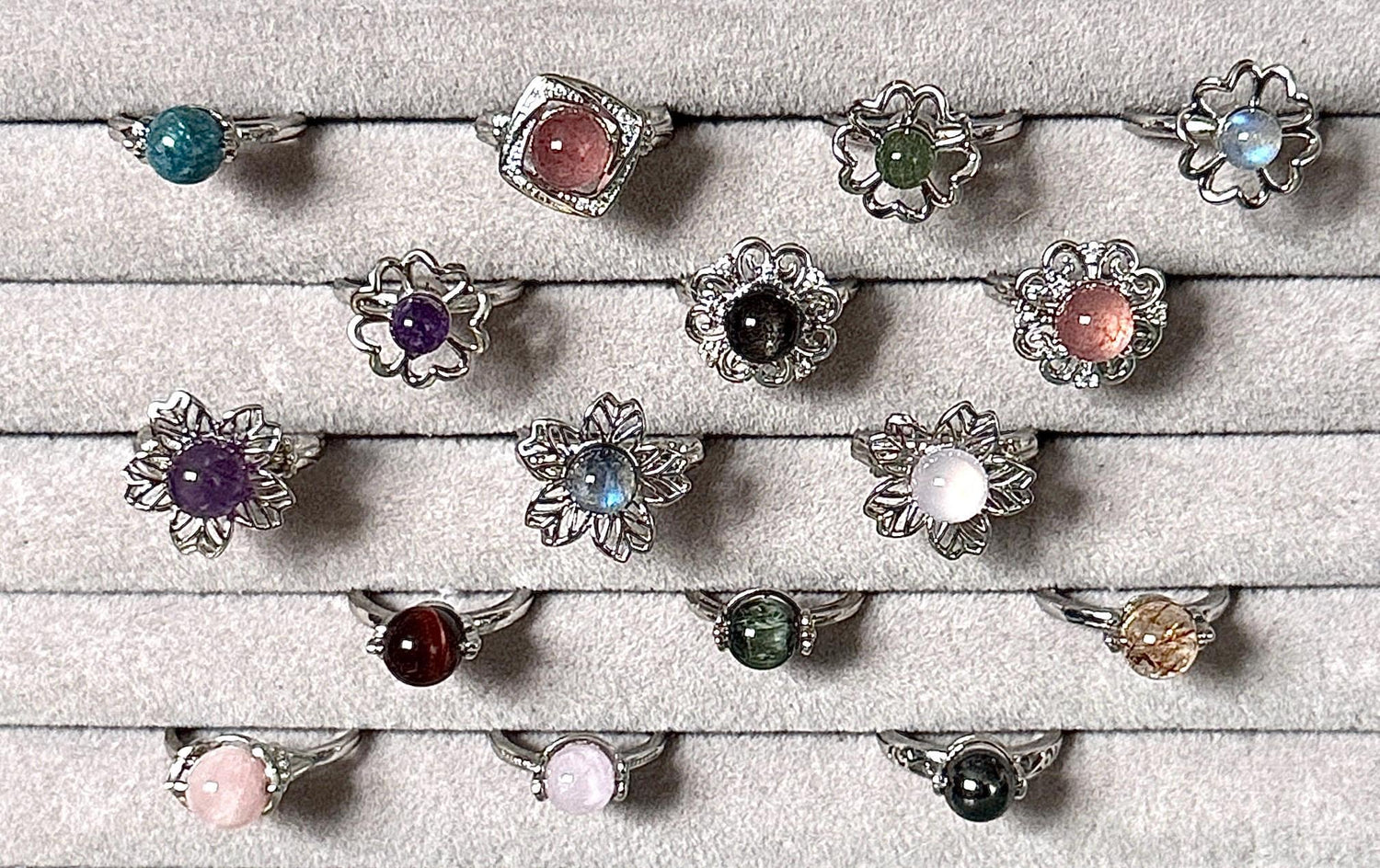 Bague anti-stress pierre naturelle semi precieuse