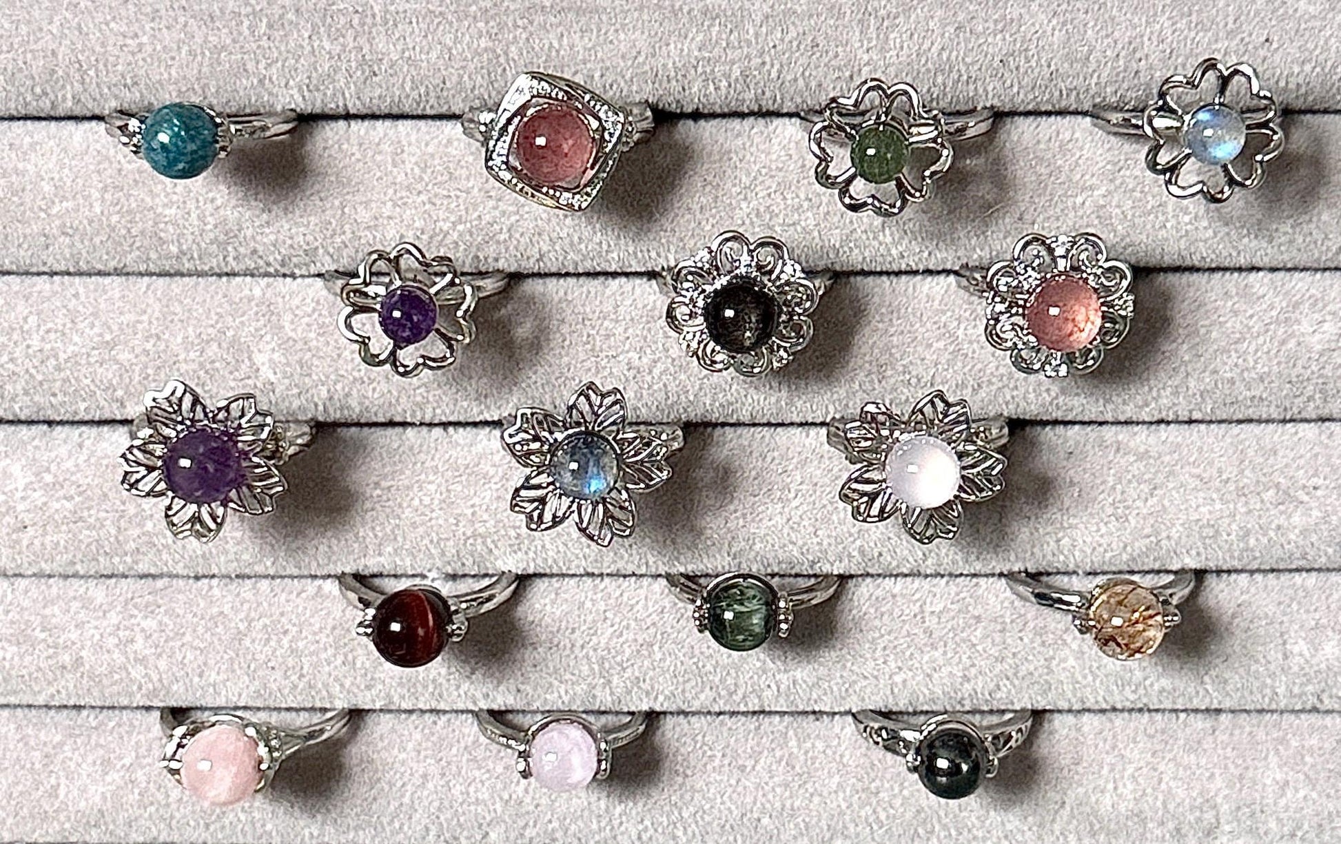 Bague anti-stress pierre naturelle semi precieuse