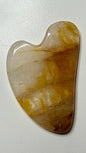 Gua sha visage en quartz hematoide / golden healer pierre naturelle semi précieuse