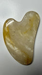 Gua sha visage en quartz hematoide / golden healer pierre naturelle semi précieuse