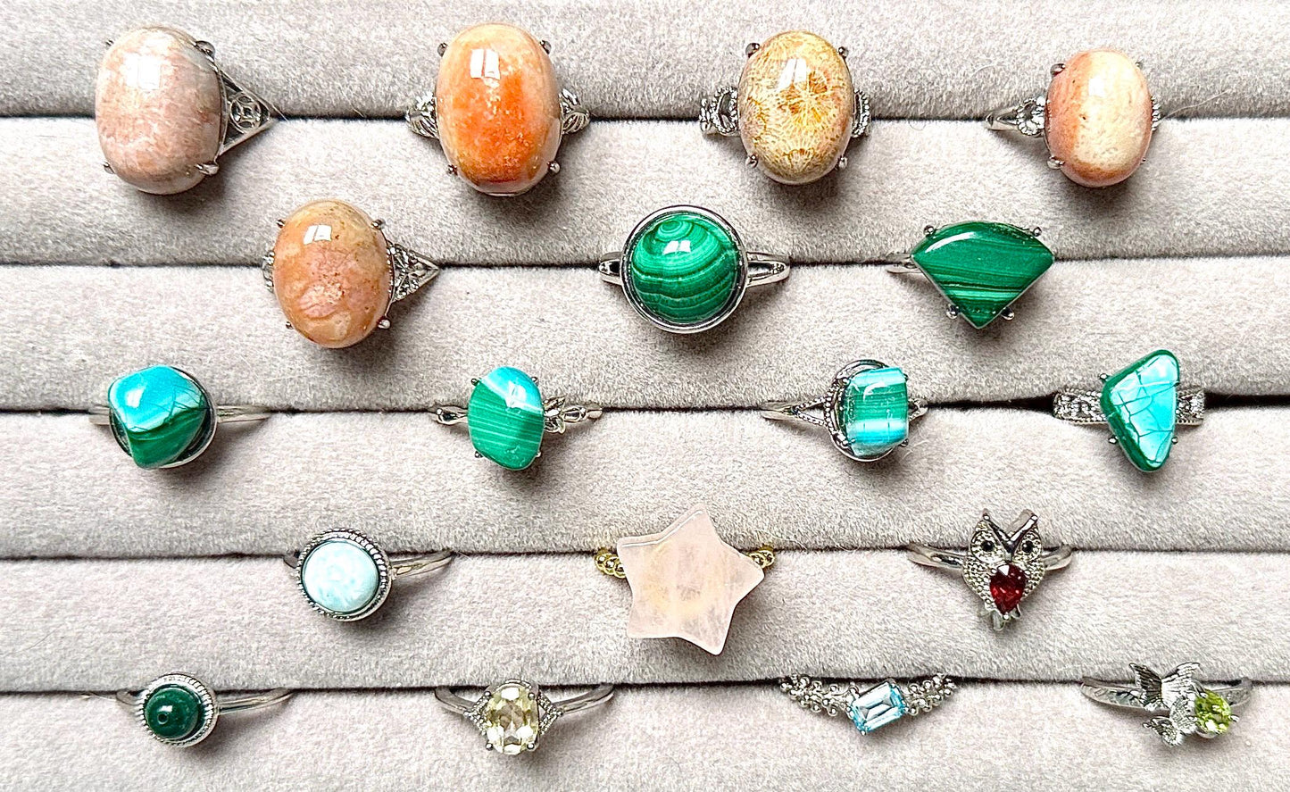 Bague en acier et pierre semi précieuse (1)