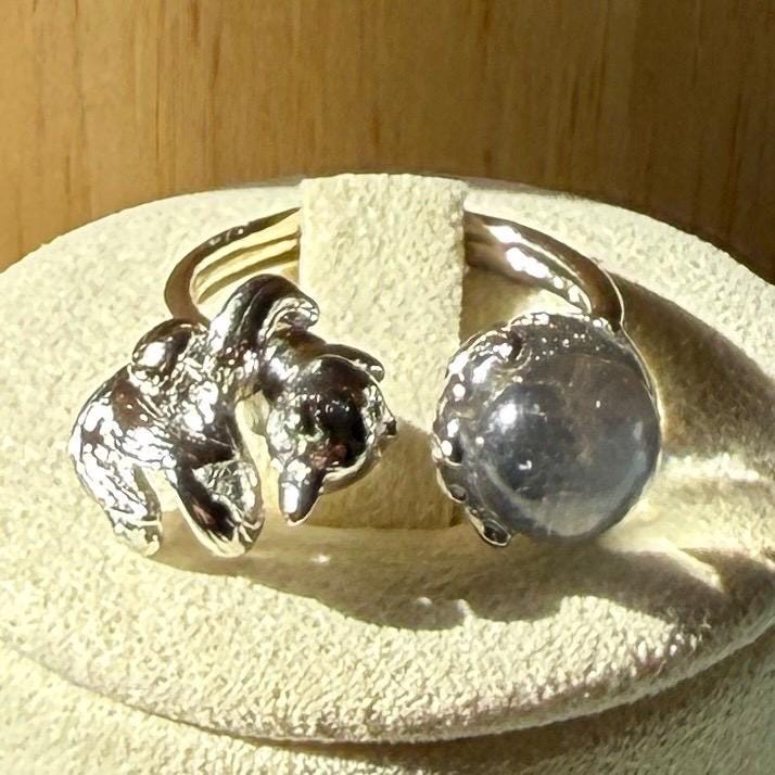 Bague en acier et pierre semi précieuse (1)
