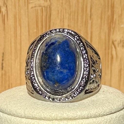 Bague en acier et pierre semi précieuse (1)