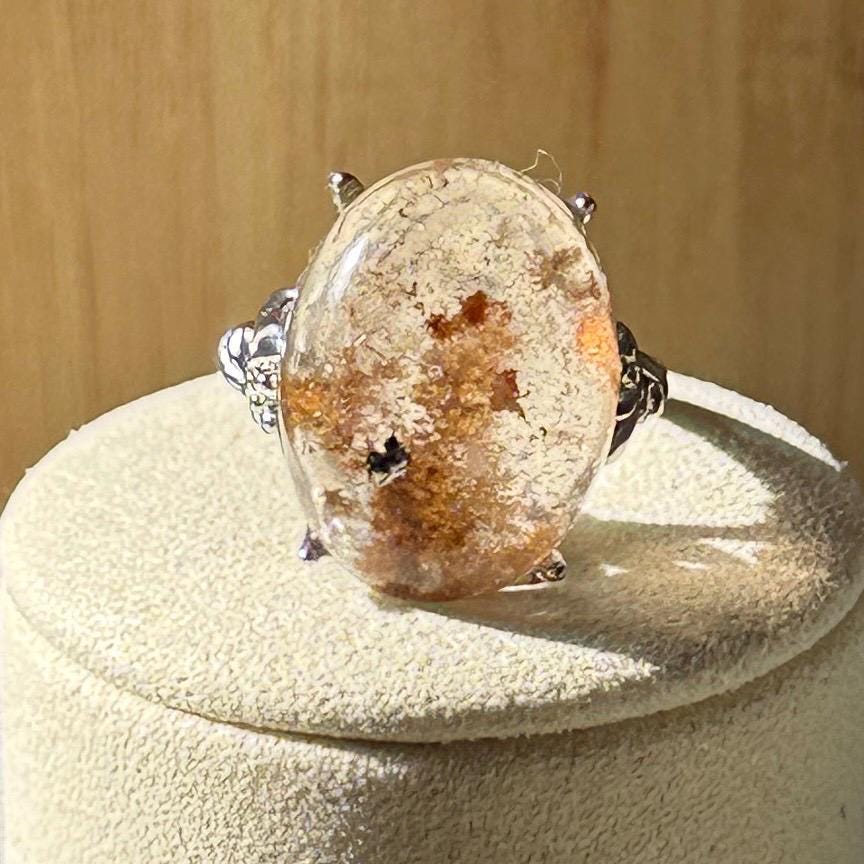 Bague en acier et pierre semi précieuse (1)