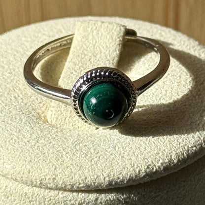 Bague en acier et pierre semi précieuse (1)