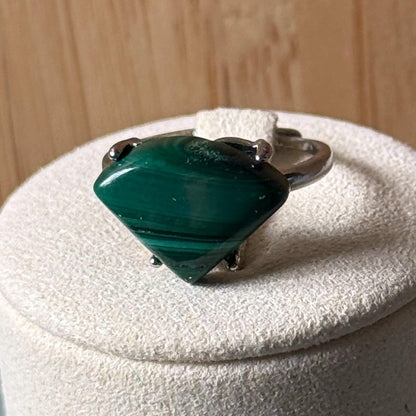 Bague en acier et pierre semi précieuse (1)