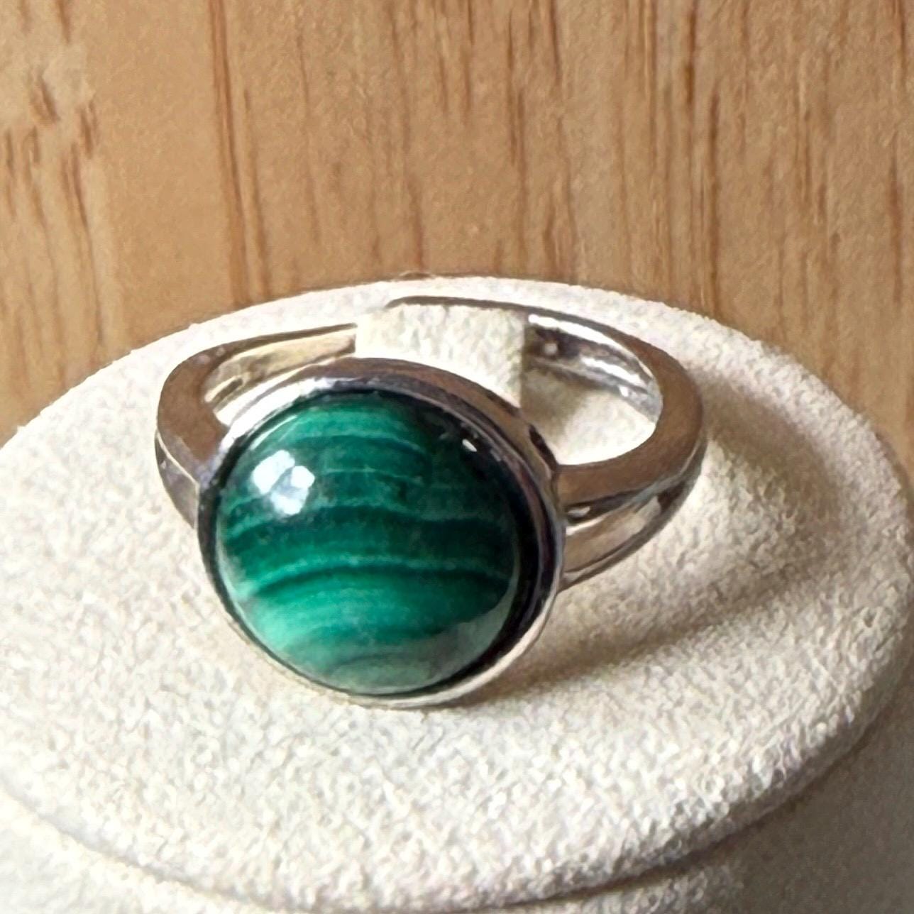 Bague en acier et pierre semi précieuse (1)