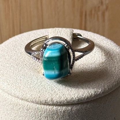 Bague en acier et pierre semi précieuse (1)