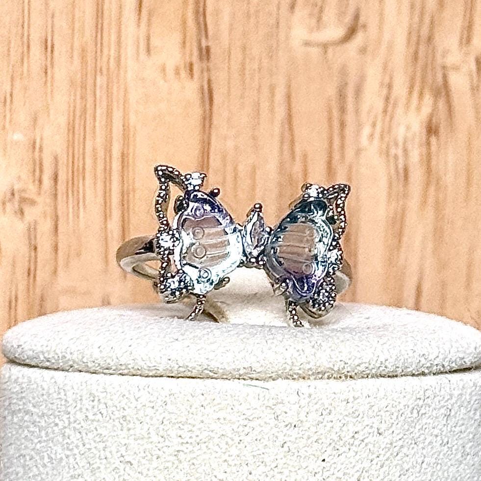 Bague fluorite pierre semi précieuse