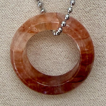 Collier anneaux en pierre semi precieuse