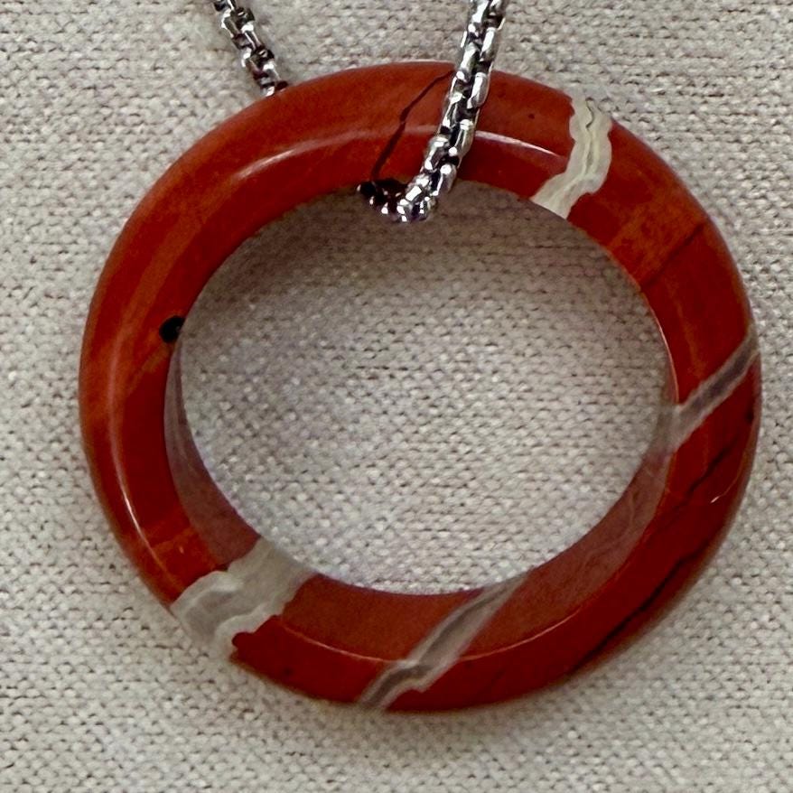 Collier anneaux en pierre semi precieuse