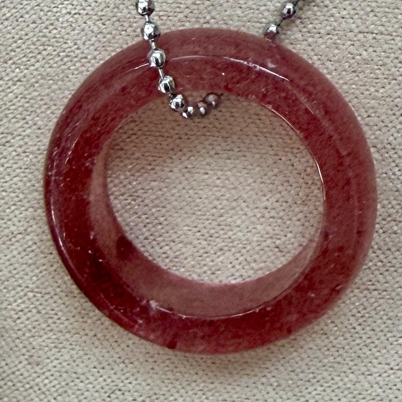 Collier anneaux en pierre semi precieuse